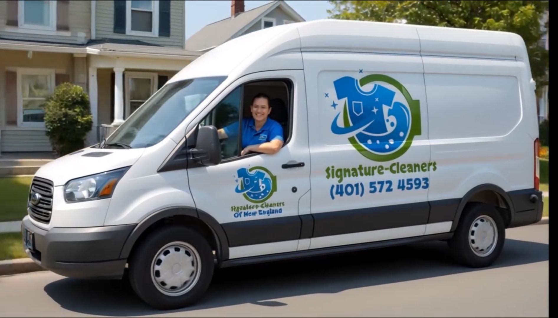 Signature Cleaners branded delivery van